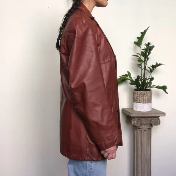 Vintage 1960s Brown Leather Jacket - Picture 3 of 6